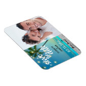 Strings Lights Tropical Beach Save the Date Foto Magnet (Rechte Seite)