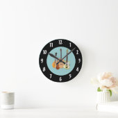 Strings-Musical Instruments Runde Wanduhr (Zuhause)