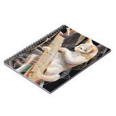 Strings of Imagination – Surreal Cat Notebook Notizblock (Linke Seite)