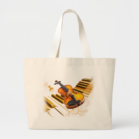 Strings und Keys_ Jumbo Stoffbeutel (Vorne)
