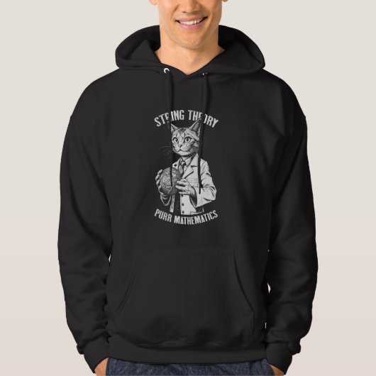 Stringtheorie Katze Lustige Physik Mathematik Wiss Hoodie (Vorderseite)