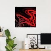Stringy Red Abstrakt Poster (Heimbüro)
