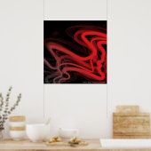 Stringy Red Abstrakt Poster (Küche)