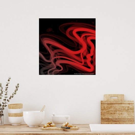 Stringy Red Abstrakt Poster (Küche)