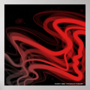 Stringy Red Abstrakt Poster