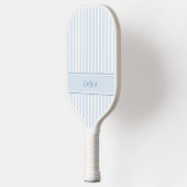 Strip Blau Moderner Retro Einfache Personalisierte Pickleball Schläger (Links)