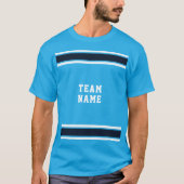 Strip Blue Sports Jersey Teamname Unisex T-Shirt (Vorderseite)