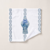 Strip Blue & White Ginger Jar Badhandtuch Set (Waschlappen)