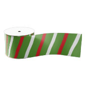 Strip Candy Cane Green White Ripsband (Spule)
