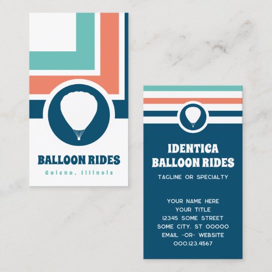 Strip Chic Ballon Business Card Visitenkarte (Vorne/Hinten)