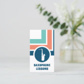 Strip Chic Saxophon Business Card Visitenkarte (Stehend Vorderseite)