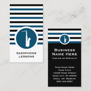 Strip Chic Saxophon Business Card Visitenkarte