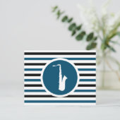 Strip Chic Saxophon Postkarte (Stehend Vorderseite)