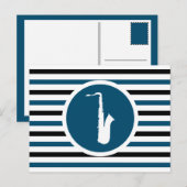 Strip Chic Saxophon Postkarte (Vorne/Hinten)