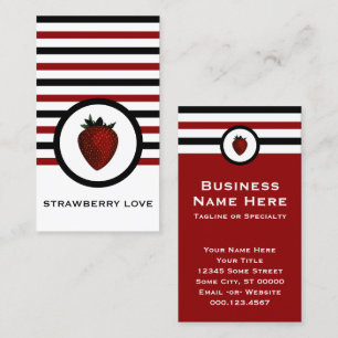 Strip Chic Strawberry Business Card Visitenkarte