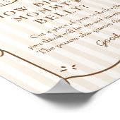 Strip Coffee Baby Dusche Bauchschild Poster (Ecke)