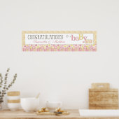 Strip-, Dot- und Windeln-Buttone Kinderduschbanner Poster (Küche)