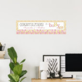 Strip-, Dot- und Windeln-Buttone Kinderduschbanner Poster (Heimbüro)