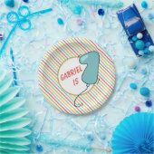 Strip First Birthday Ballon Themed Pappteller (Party)