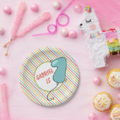 Strip First Birthday Ballon Themed Pappteller (Party)