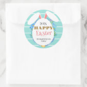 Strip Floral Simple Elegante Ostersonnige Familie Runder Aufkleber (Tasche)