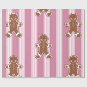 Strip Gingerbrot Boy Wrapping Paper Geschenkpapier (Flach)