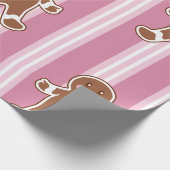 Strip Gingerbrot Boy Wrapping Paper Geschenkpapier (Ecke)