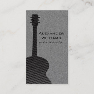 Strip Guitar Music Business Card, Black Visitenkarte