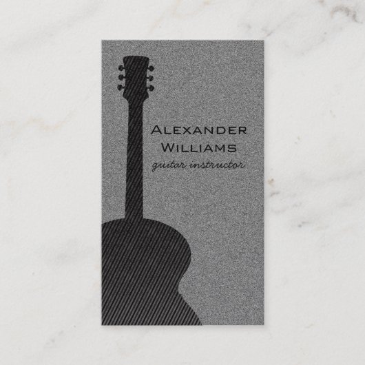 Strip Guitar Music Business Card, Black Visitenkarte (Vorderseite)