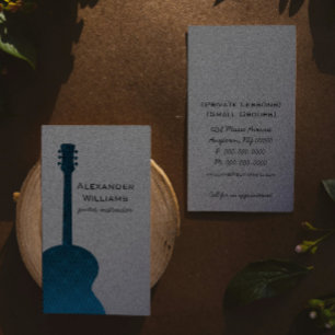 Strip Guitar Music Business Card, blau Visitenkarte