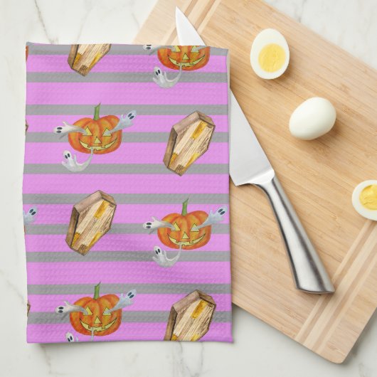 Strip Halloween Geschirrtuch (Viertel Falte)