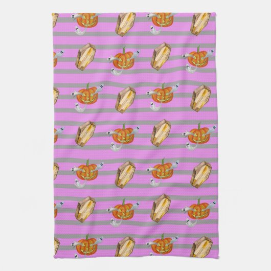 Strip Halloween Geschirrtuch (Vertikal)