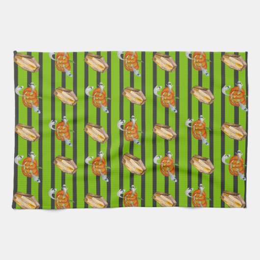 Strip Halloween Geschirrtuch (Horizontal)