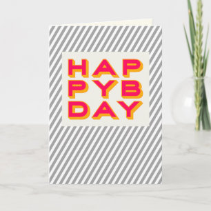 Strip Happy Bday Typografy Grußkarte Karte