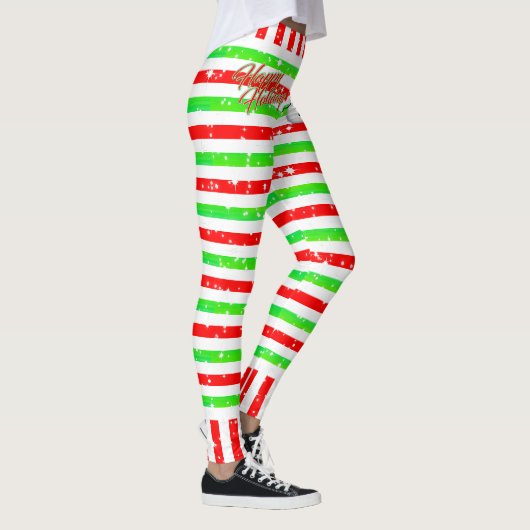 Strip Happy Festive mit Snowman und Schneeflocken Leggings (Rechts)