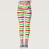 Strip Happy Festive mit Snowman und Schneeflocken Leggings (Vorderseite)