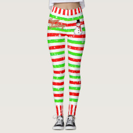 Strip Happy Festive mit Snowman und Schneeflocken Leggings