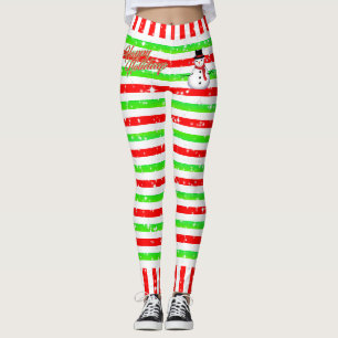 Strip Happy Festive mit Snowman und Schneeflocken Leggings