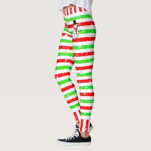 Strip Happy Festive mit Snowman und Schneeflocken Leggings (Links)