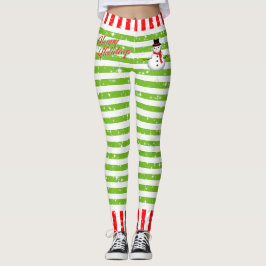 Strip Happy Festive mit Snowman und Schneeflocken Leggings
