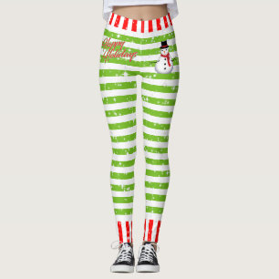 Strip Happy Festive mit Snowman und Schneeflocken Leggings