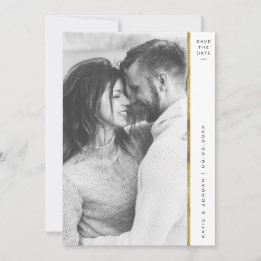Strip Imitats Gold Foil Foto Speichern Sie die Dat Save The Date