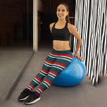 Strip Ladys Capri Leggings<br><div class="desc">Retro-rote und blaue Streifen,  die Ihren Trainingskleiz atemberaubender erscheinen lassen. Probieren Sie diese Capri Leggings aus und verlass Ihre Kommentare.</div>