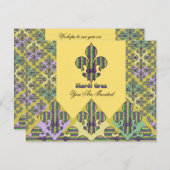 Strip Mardi Gras Lilie Einladung (Vorne/Hinten)