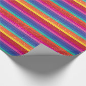 Strip Mehrfarbiger Glitzer Print Geschenkpapier (Ecke)
