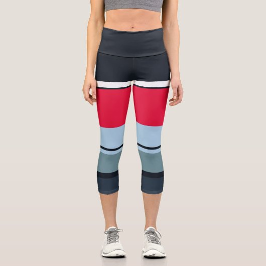 Strip Modern Capri Leggings (Vorderseite)