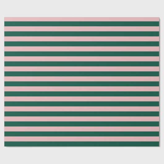 Strip Moderner Weihnachtsfeiertag Grün Rosa Geschenkpapier (Flach)