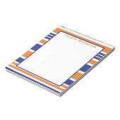 Strip Orange und Navy Blue Notepad Notizblock (Rotiert)