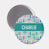 Strip Pattern individuelle Name Magnet (Vorderseite/Rückseite)