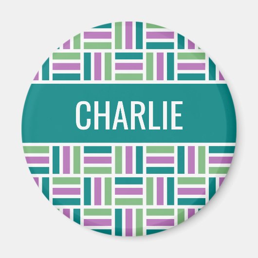 Strip Pattern individuelle Name Magnet (Vorne)
